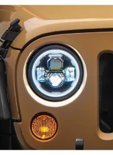 Raxiom Clear Lens Black Housing 7" LED Headlights w/ DRL Turn Signals Jeep Wrangler JK 2007-2018                                     - J173078 - Image 7