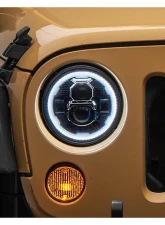 Raxiom Clear Lens Black Housing 7" LED Headlights w/ DRL Turn Signals Jeep Wrangler JK 2007-2018                                     - J173078 - Image 8