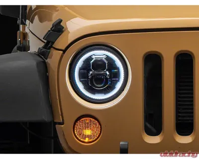 Raxiom Clear Lens Black Housing 7" LED Headlights w/ DRL Turn Signals Jeep Wrangler JK 2007-2018 - J173078