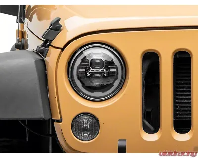 Raxiom Clear Lens Black Housing 7" LED Headlights w/ DRL Turn Signals Jeep Wrangler JK 2007-2018 - J173078