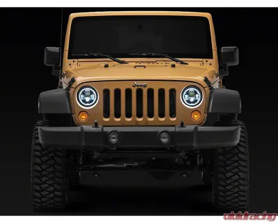 Raxiom Clear Lens Black Housing 7" LED Headlights w/ DRL Turn Signals Jeep Wrangler JK 2007-2018 - J173078