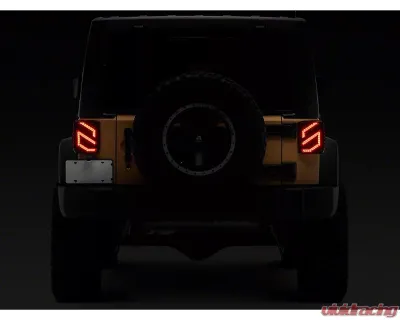 Raxiom Axial Series Smoked Lens Black Housing Trident LED Tail Lights Jeep Wrangler JK 2007-2018 - J173718