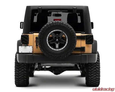 Raxiom Axial Series Smoked Lens Black Housing Trident LED Tail Lights Jeep Wrangler JK 2007-2018 - J173718