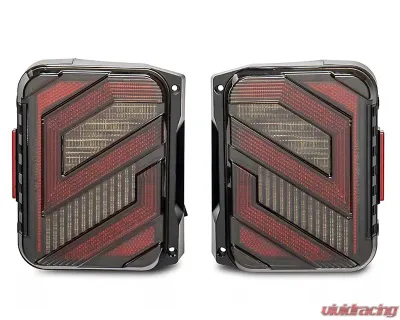 Raxiom Axial Series Clear Lens Black Housing Trident LED Tail Lights Jeep Wrangler JK 2007-2018 - J173719