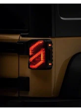 Raxiom Axial Series Clear Lens Black Housing Trident LED Tail Lights Jeep Wrangler JK 2007-2018                                     - J173719 - Image 6