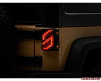 Raxiom Axial Series Clear Lens Black Housing Trident LED Tail Lights Jeep Wrangler JK 2007-2018 - J173719
