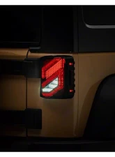 Raxiom Axial Series Clear Lens Black Housing Trident LED Tail Lights Jeep Wrangler JK 2007-2018                                     - J173719 - Image 7