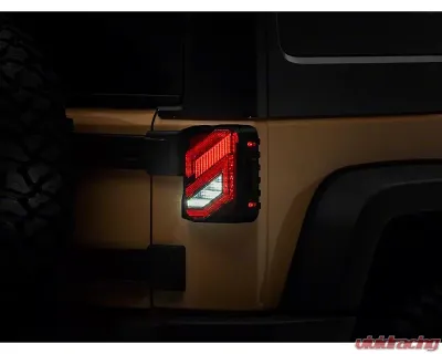 Raxiom Axial Series Clear Lens Black Housing Trident LED Tail Lights Jeep Wrangler JK 2007-2018 - J173719