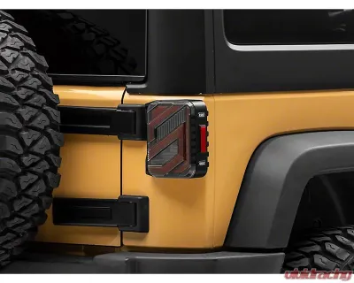 Raxiom Axial Series Clear Lens Black Housing Trident LED Tail Lights Jeep Wrangler JK 2007-2018 - J173719