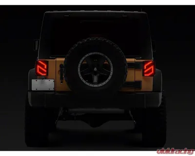 Raxiom Axial Series Clear Lens Black Housing Trident LED Tail Lights Jeep Wrangler JK 2007-2018 - J173719