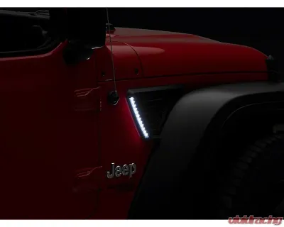 Raxiom LED Fender Vent Lighting w/ DRL & Turn Signal Jeep Wrangler JL | Gladiator 2018-2023 - J177414