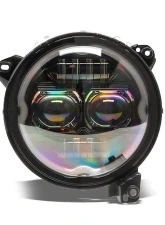 Raxiom Axial Series Clear Lens Black Housing 9" Angel Eye LED Headlights & LED Fog Lights Jeep Wrangler JL | Gladiator JT 2018-2024                                     - J177416 - Image 2