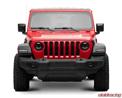 Raxiom Axial Series Clear Lens Black Housing 9" Angel Eye LED Headlights & LED Fog Lights Jeep Wrangler JL | Gladiator JT 2018-2024 - J177416