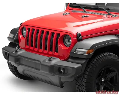 Raxiom Axial Series Clear Lens Black Housing 9" Angel Eye LED Headlights & LED Fog Lights Jeep Wrangler JL | Gladiator JT 2018-2024 - J177416