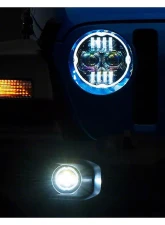 Raxiom Axial Series Clear Lens Black Housing 9" Angel Eye LED Headlights & LED Fog Lights Jeep Wrangler JL | Gladiator JT 2018-2024                                     - J177416 - Image 17