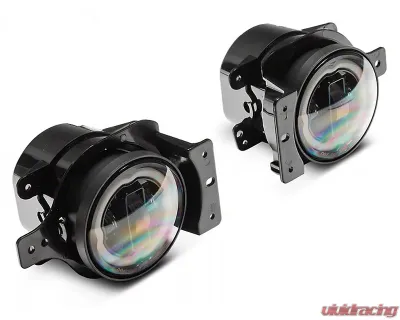 Raxiom Axial Series Clear Lens Black Housing 9" Angel Eye LED Headlights & LED Fog Lights Jeep Wrangler JL | Gladiator JT 2018-2024 - J177416