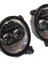Raxiom Axial Series Clear Lens Black Housing 9" Angel Eye LED Headlights & LED Fog Lights Jeep Wrangler JL | Gladiator JT 2018-2024                                     - J177416 - Image 20