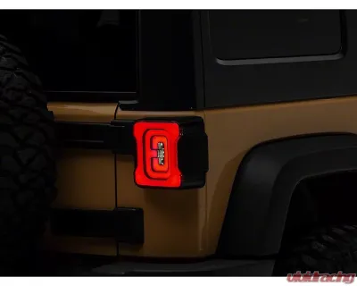 Raxiom Axial Series Smoked Lens Black Housing LED Tail Lights Jeep Wrangler JK 2007-2018 - J183262