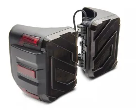 Raxiom Axial Series Smoked Lens Black Housing LED Tail Lights Jeep Gladiator JT w/ Factory Halogen Tail Lights 2020-2023