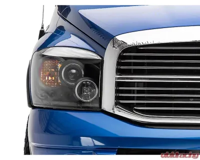 Raxiom Clear Lens Black Housing LED Halo Projector Headlights Dodge Ram 1500 2006-2008 - R110149