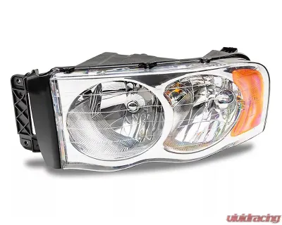 Raxiom Axial Series Clear Lens Chrome Housing OEM Style Replacement Headlights Dodge Ram 1500 | 2500 | 3500 2002-2005 - R118008