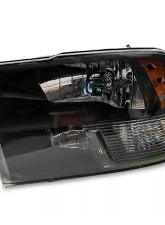 Raxiom Axial Series Clear Lens Black Housing Euro Style Headlights w/ Dual Bulb Ram 1500 | 2500 | 3500 w/ Factory Halogen Non-Projector Headlights 2009-2018                                     - R118016 - Image 2