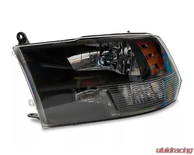 Raxiom Axial Series Clear Lens Black Housing Euro Style Headlights w/ Dual Bulb Ram 1500 | 2500 | 3500 w/ Factory Halogen Non-Projector Headlights 2009-2018 - R118016