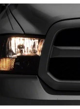 Raxiom Axial Series Clear Lens Black Housing Euro Style Headlights w/ Dual Bulb Ram 1500 | 2500 | 3500 w/ Factory Halogen Non-Projector Headlights 2009-2018                                     - R118016 - Image 5