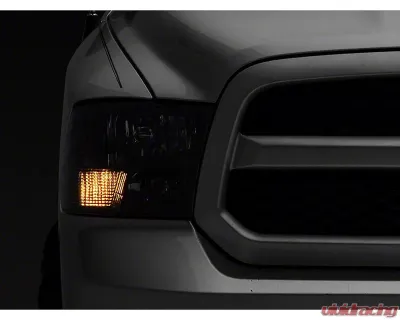 Raxiom Axial Series Clear Lens Black Housing Euro Style Headlights w/ Dual Bulb Ram 1500 | 2500 | 3500 w/ Factory Halogen Non-Projector Headlights 2009-2018 - R118016