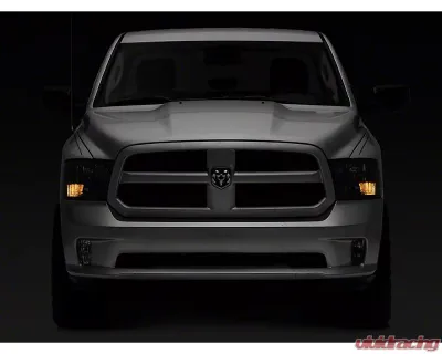 Raxiom Axial Series Clear Lens Black Housing Euro Style Headlights w/ Dual Bulb Ram 1500 | 2500 | 3500 w/ Factory Halogen Non-Projector Headlights 2009-2018 - R118016