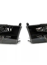 Raxiom Axial Series Clear Lens Black Housing Euro Style Headlights w/ Dual Bulb Ram 1500 | 2500 | 3500 w/ Factory Halogen Non-Projector Headlights 2009-2018                                     - R118016 - Image 12