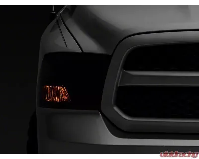 Raxiom Axial Series Smoked Lens Chrome Housing OEM Style Replacement Headlights w/ Single Bulb Ram 1500 | 2500 | 3500 w/ Factory Halogen Non-Projector Headlights 2009-2018 - R118019