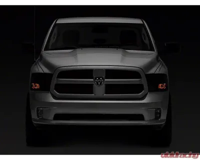 Raxiom Axial Series Smoked Lens Chrome Housing OEM Style Replacement Headlights w/ Single Bulb Ram 1500 | 2500 | 3500 w/ Factory Halogen Non-Projector Headlights 2009-2018 - R118019