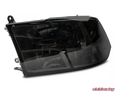 Raxiom Axial Series Smoked Lens Chrome Housing OEM Style Replacement Headlights w/ Dual Bulb Ram 1500 | 2500 | 3500 w/ Factory Halogen Non-Projector Headlights 2009-2018 - R118021