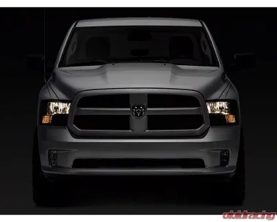 Raxiom Axial Series Smoked Lens Chrome Housing OEM Style Replacement Headlights w/ Dual Bulb Ram 1500 | 2500 | 3500 w/ Factory Halogen Non-Projector Headlights 2009-2018 - R118021