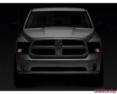 Raxiom Axial Series Smoked Lens Chrome Housing OEM Style Replacement Headlights w/ Dual Bulb Ram 1500 | 2500 | 3500 w/ Factory Halogen Non-Projector Headlights 2009-2018 - R118021