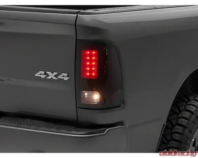 Raxiom Axial Series Smoked Lens Black Housing LED Tail Lights Ram 1500 | 2500 | 3500 w/ Factory Halogen Tail Lights 2009-2018 - R131283