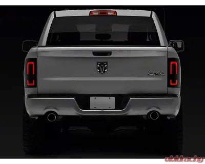 Raxiom Axial Series Smoked Lens Black Housing LED Tail Lights Ram 1500 | 2500 | 3500 w/ Factory Halogen Tail Lights 2009-2018 - R131284