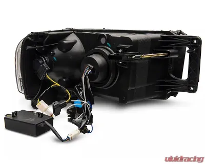 Raxiom Axial Series Clear Lens Black Housing LED Projector Headlights w/ Sequential LED Bar Dodge Ram 1500 | 2500 | 3500 2002-2005 - R131478