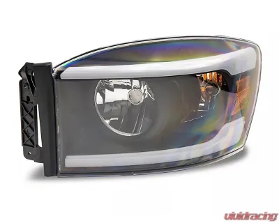 Raxiom Clear Lens Black Housing Axial Series Headlights w/ Sequential LED Bar Dodge Ram 1500 | 2500 | 3500 2006-2009 - R131480