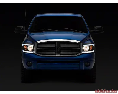Raxiom Clear Lens Black Housing Axial Series Headlights w/ Sequential LED Bar Dodge Ram 1500 | 2500 | 3500 2006-2009 - R131480