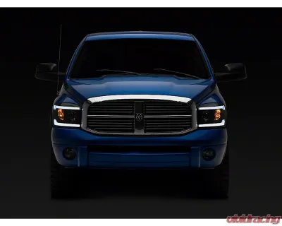 Raxiom Clear Lens Black Housing Axial Series Headlights w/ Sequential LED Bar Dodge Ram 1500 | 2500 | 3500 2006-2009 - R131480