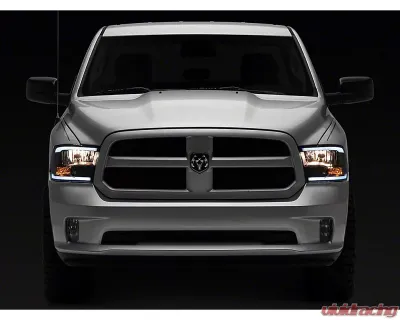 Raxiom Axial Series Clear Lens Black Housing Headlights w/ Sequential LED Bar Ram 1500 | 2500 | 3500 w/ Factory Halogen Non-Projector Headlights 2009-2018 - R131482