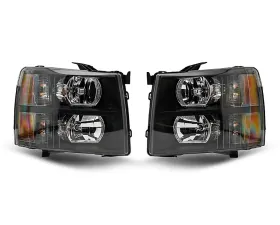 Raxiom Clear Lens Black Housing Euro Headlights Chevrolet Silverado 1500 2007-2013