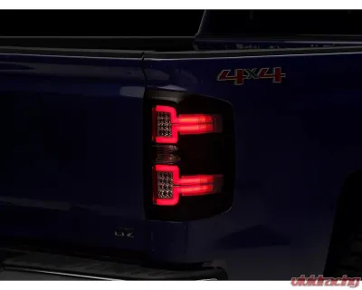 Raxiom Clear Lens Black Housing LED Tail Lights w/ Sequential Turn Signals Chevrolet Silverado 1500 w/ Factory Halogen Tail Lights 2014-2018 - S114457