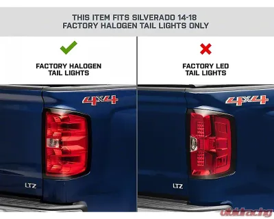 Raxiom Clear Lens Black Housing LED Tail Lights w/ Sequential Turn Signals Chevrolet Silverado 1500 w/ Factory Halogen Tail Lights 2014-2018 - S114457