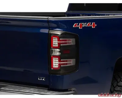 Raxiom Clear Lens Black Housing LED Tail Lights w/ Sequential Turn Signals Chevrolet Silverado 1500 w/ Factory Halogen Tail Lights 2014-2018 - S114457