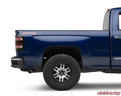 Raxiom Clear Lens Black Housing LED Tail Lights w/ Sequential Turn Signals Chevrolet Silverado 1500 w/ Factory Halogen Tail Lights 2014-2018 - S114457