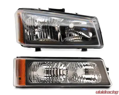 Raxiom Axial Series Clear Lens Chrome Housing OEM Style Replacement Headlights Chevrolet Sivlerado 1500 2003-2006 - S122320