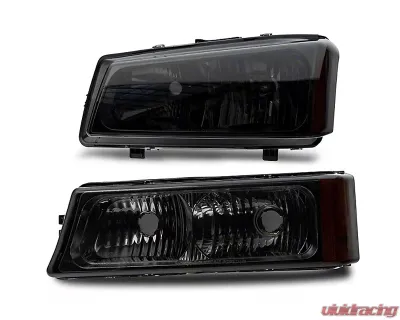 Raxiom Axial Series Smoked Lens Chrome Housing OEM Style Replacement Headlights Chevrolet Sivlerado 1500 2003-2006 - S122321